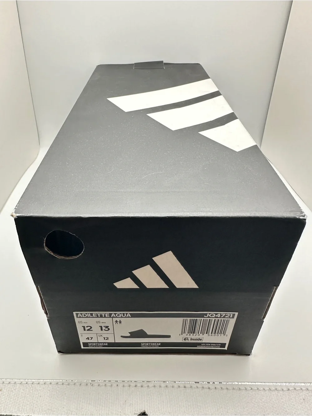 Adidas Dark Grey Adilette Aqua men’s slides size 12